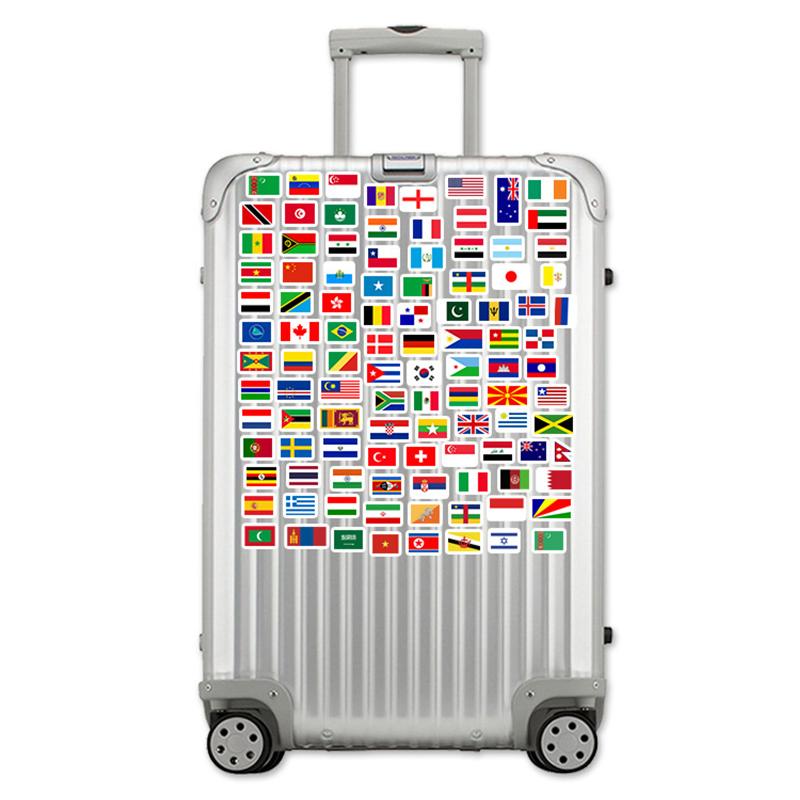 105 PCS National Flag Graffiti Stickers Kids DIY Classic Toys Motorcycle Car Travel Luggage Guitar Waterproof PVC Decals