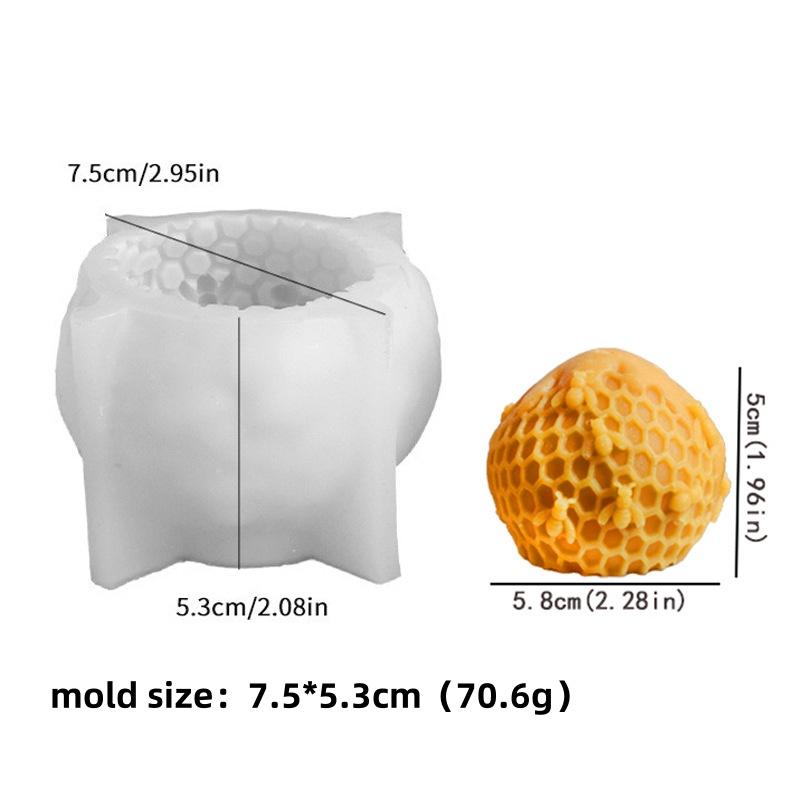 DIY Beehive Silicone Candle Molds 3D Honeycomb Aroma Plaster Soap Cake Baking Mold Plaster Resin Baking Mould Home Art Decor