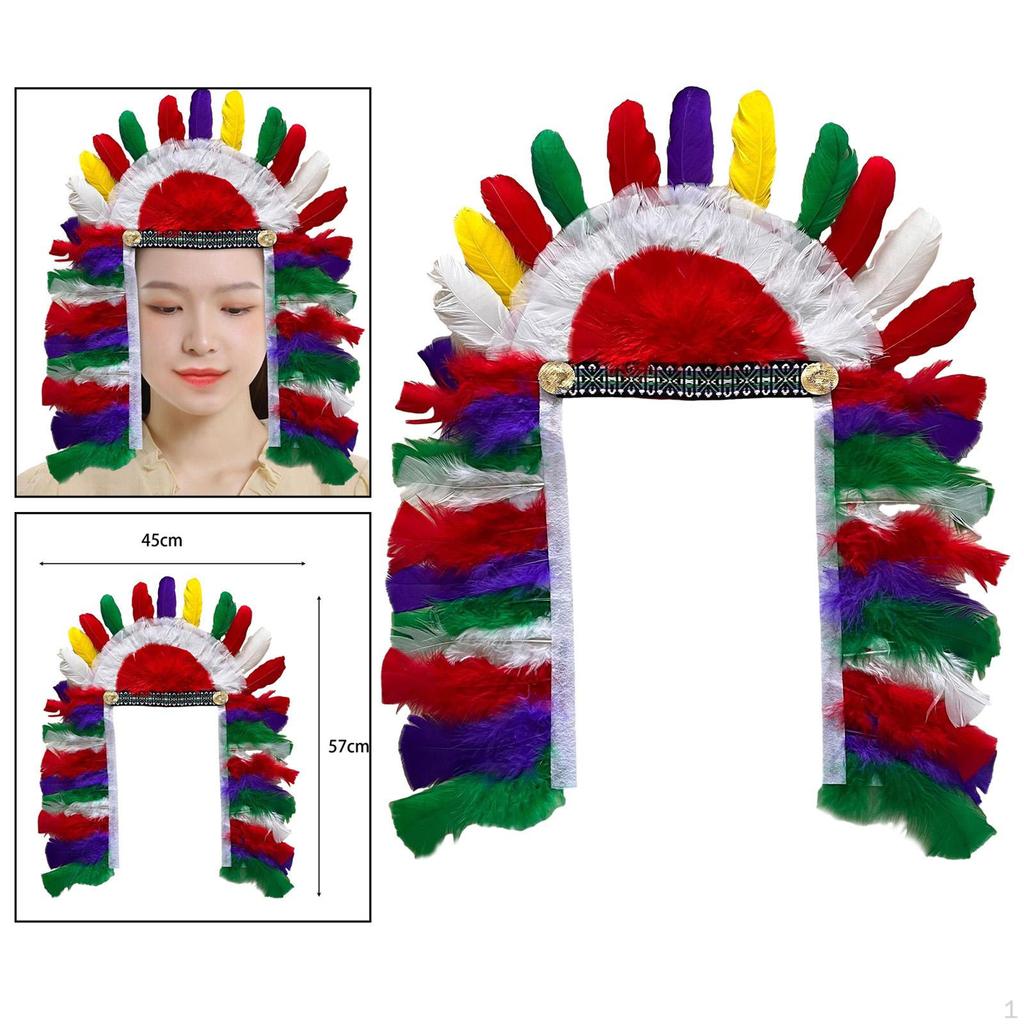 Feather Headdress Headband for Adults and Children
