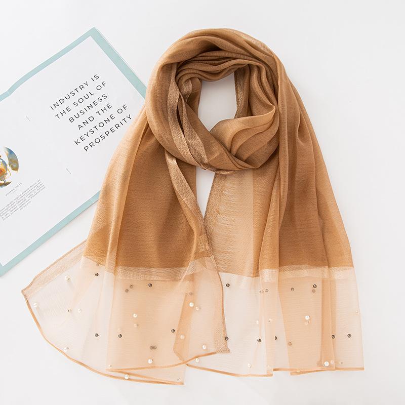 Luxury Pearl Long Scarf Shawl For Women Muslim Modal Hijab Thin Plain Scarf Big Size Headscarf Islamic Turban Headband 70*200Cm
