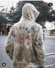 2024 Unisex Vintage Ripped Hoodie with Graffiti Print – Loose Fit, Autumn/Winter Trendy