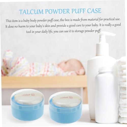 GARVALON Baby Powder Puff Box, Talcum Powder Puff Case, Durable Material, One-Hand Operation, Gentle On Skin, Newborn Care Supplies, 2-Pack