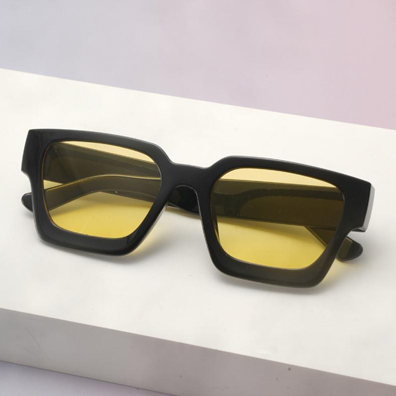 Minimalist Thick Frame Square Sunglasses With Uv400 For Fashionable Women And Men
