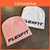Simple Solid Color Letter Pattern Neutral Casual Warm Knitted Hat For Autumn