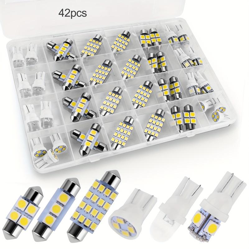 42pcs LED Car Interior Light Kit - 12V Hardwired, No Battery Required T10