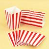 20Pcs Popcorn Paper Boxes Buckets Red White Stripes Bags Snack Containers For Movie Night Birthdays Carnival Party Supplies