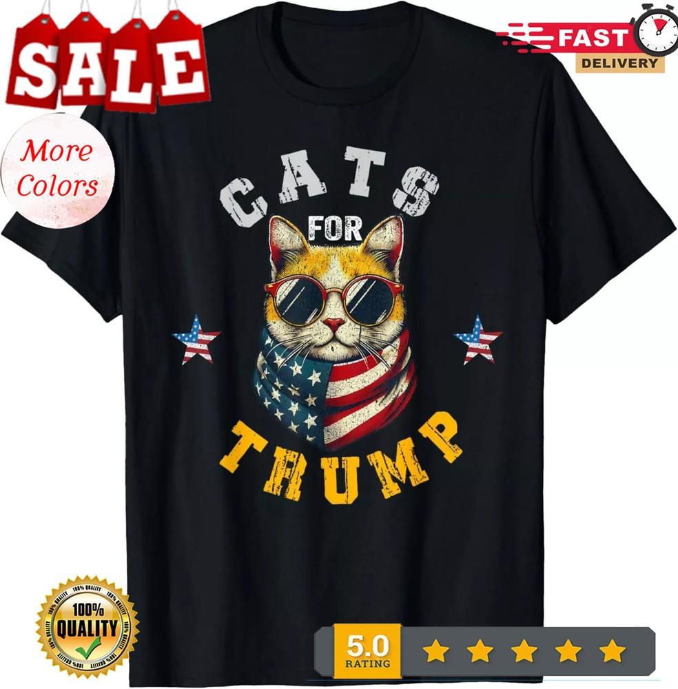 Cats For Trump 2024 Funny Tee For Vance Trump 2024 T-Shirt M