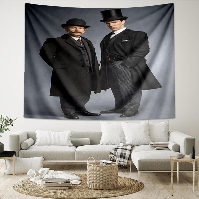 Sherlock Print Tapestry, Backdrop, Easy Setup, Ideal for Bedroom, Office & Living Room, with Aesthetic Wall Hanging Decor.