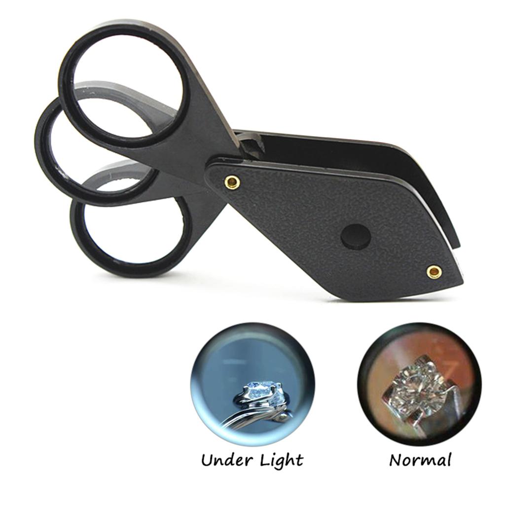 Handheld Magnifying Glass 4x 8x 12x Foldable Magnifying Lens Portable Eye Loupe Magnifier for Inspection Jewelry Coins