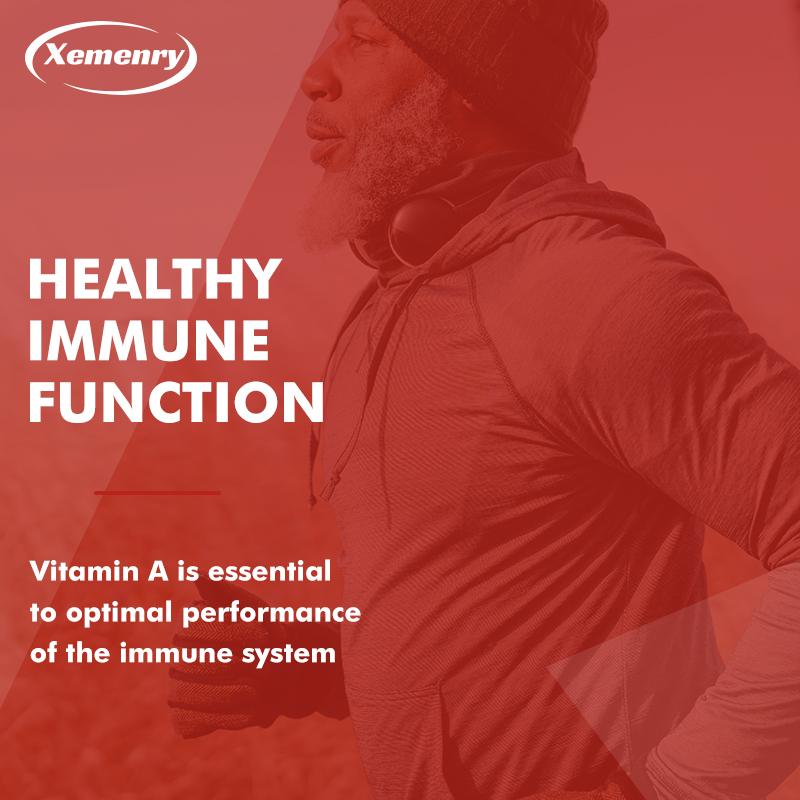 Vitamin A Capsules, 10,000 IU Per Serving, Immune System Multivitamin, Dietary Supplement, Suitable for Adults.