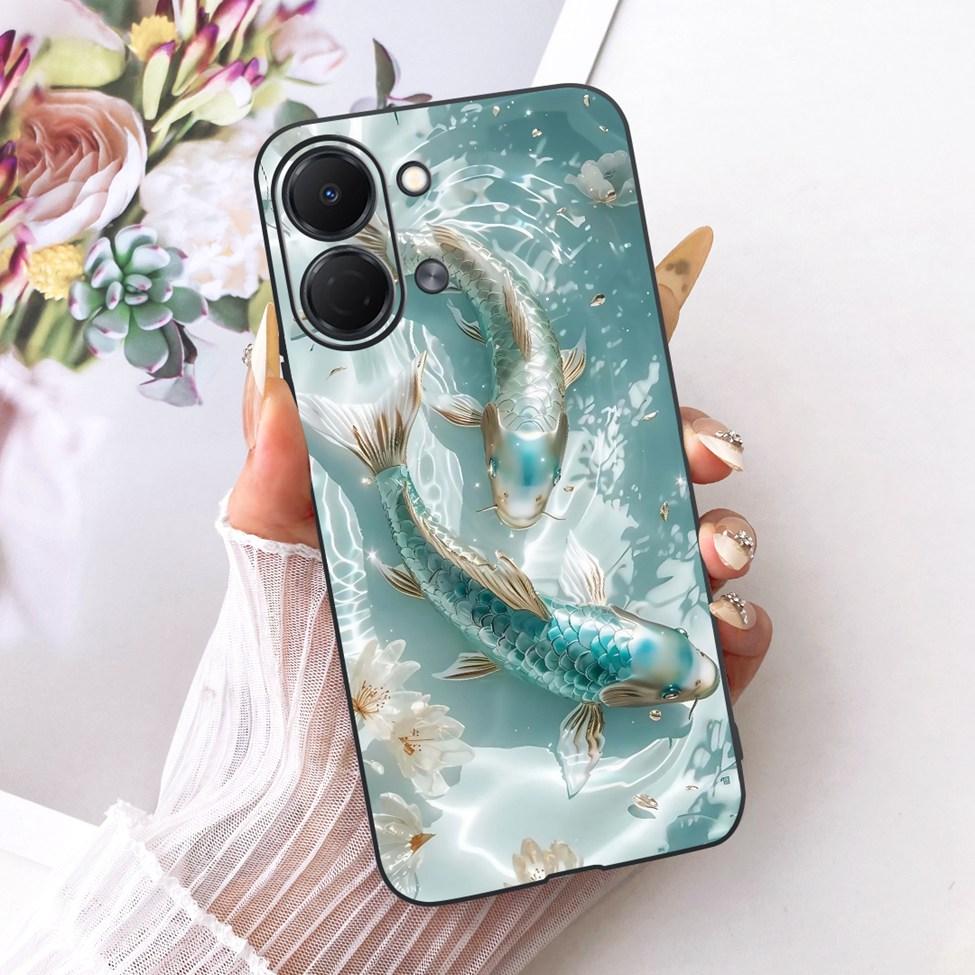 For Tecno Spark Go 3 Case Cover Fashion Butterfly Luxury Cute Painted Black Silicone Bumper For Tecno Spark Go3 KN3 Phone Casing