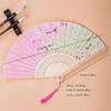 1pc-Ancient style small folding fan for women's Hanfu Handmade folding fan Ancient style fan Dance bamboo fan Chinese fan