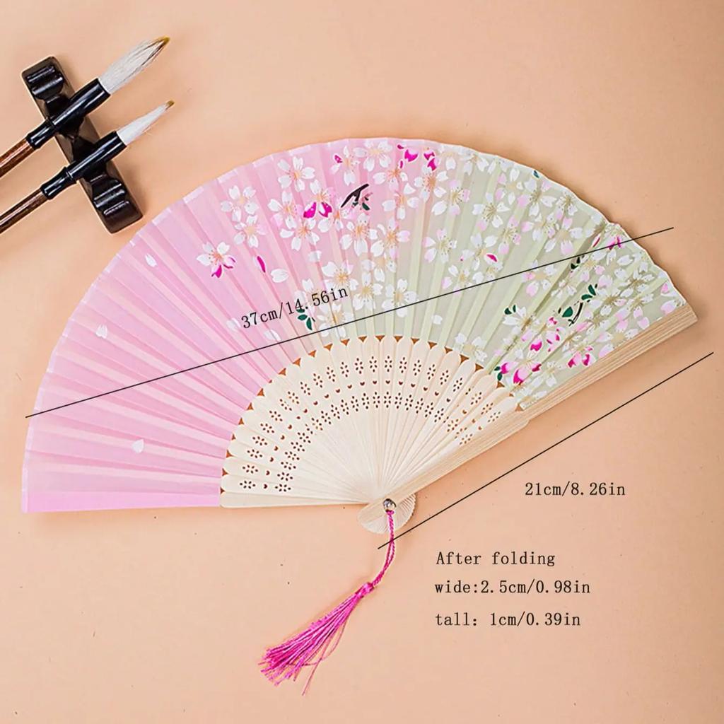 1pc-Ancient style small folding fan for women's Hanfu Handmade folding fan Ancient style fan Dance bamboo fan Chinese fan