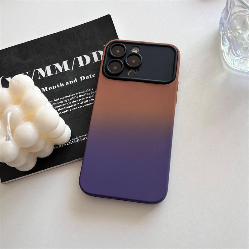 Luxury Case for Iphone 14 Pro Max Gradient Big Window Matte for iPhone 11 12 13 14 Pro Max 14 Plus Soft Camera Protection Cover