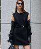 RENEJ Bobo Round Tweed Mini Dress