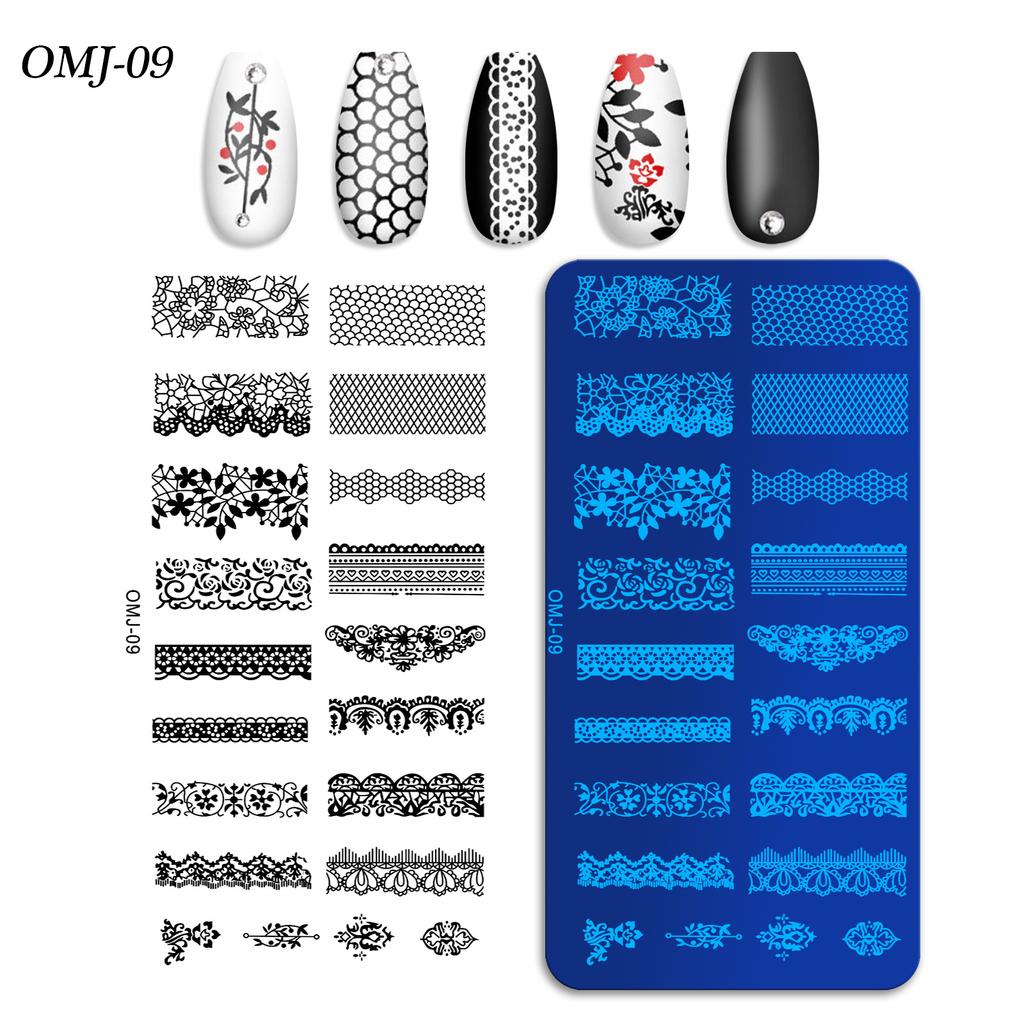 Nail Art Printing Template Christmas Tree Butterfly Printing Steel Plate Square Template Om-J