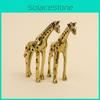 Giraffe Solid Brass Statue Desktop Decoration Vintage Animal Toys Figurines