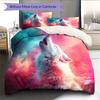 Colorful wolf  Pattern Bedding Quilt Set Quilt Cover Pillowcase Home Decoration  Gift (1 * duvet cover + 2 * pillowcase, without core)