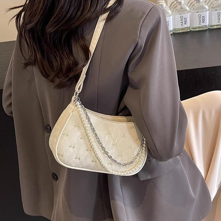 

Pink Butterfly Bag Women s New Armpit Bag Casual Shoulder Messenger Bag білий