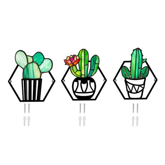 3 Stück/Set Metall Blumenvase Wandskulptur 3D Hohl Eisendraht Pflanzenvase Wandornament Zuhause Büro Wohnzimmer Badezimmer Küche Wandkunst Schild