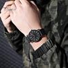 Men Watch Quartz Accurate Soft Wristband Nylon Braided Luminous Sports Wrist for Daily Wear