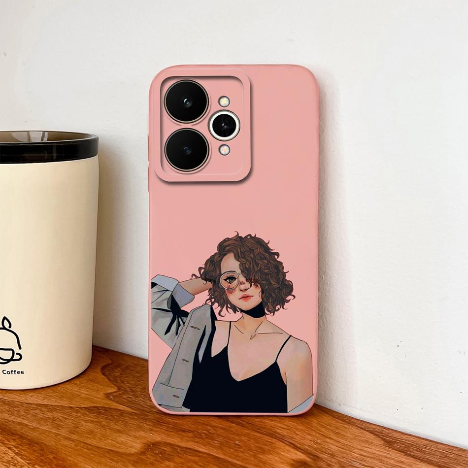 Cartoon Case For Realme 15 Pro Cute Dinosaur Liquid Silicone Lens Protection Back Cover Soft Phone Cases For Realme 15Pro 5G