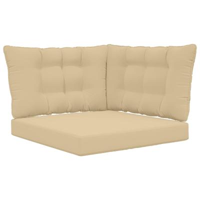 Outdoor Sofa Cushion Set 3 Pcs Beige Polyester