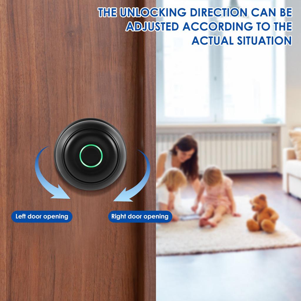 Smart Fingerprint Door Knob with Lock Biometric Door Lock with App Control Key for Bedroom Front Door Home Apartment Office