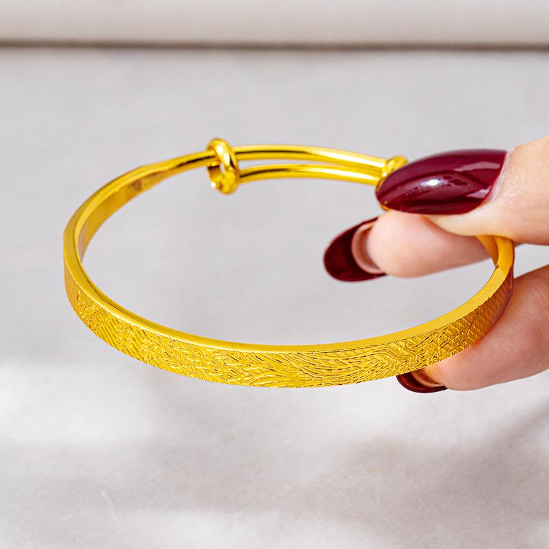 Γυναικείο Χρυσό Βραχιόλι Fu Χαρακτήρας Δράκος & Φοίνικας Vintage Στυλ - Αντίκα Αυλικού Σχεδιασμού, Κοσμήματα με Μακροχρόνιο Χρώμα