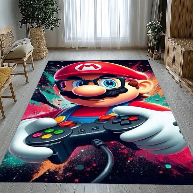 Retro M-Mario Bros Game Cartoon Living Room Non-Slip Area Rug Soft Carpet for Bedroom Kids Playroom Sofa,Home Decor Doormat Gift