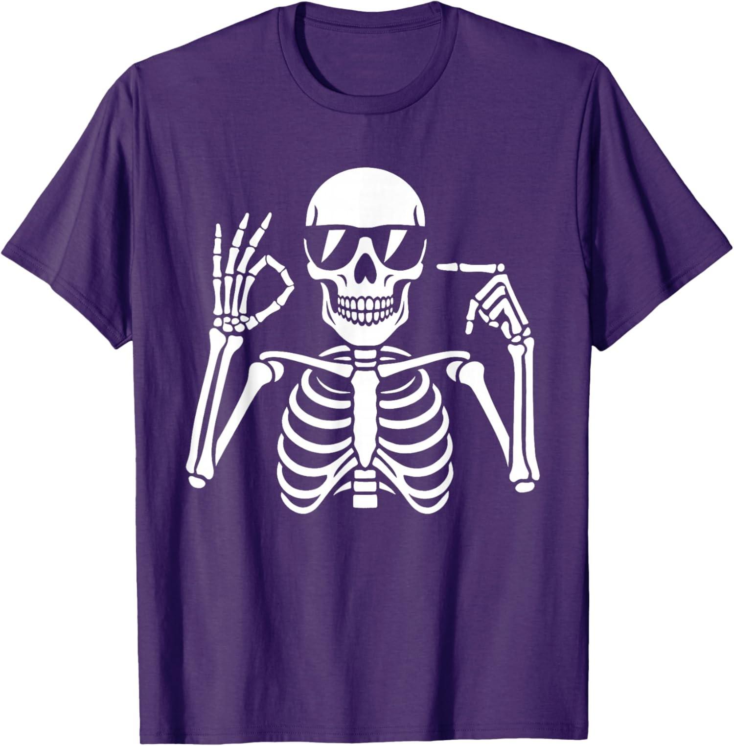 Skeleton Funny Six Seven Gen Alpha Halloween Meme Unisex T-Shirt S разноцветный