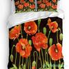 Red Poppy Flower Plant Nature 3pcs Bedding Set For Bedroom Double Bed Home Textile Duvet Cover Quilt Cover Pillowcase