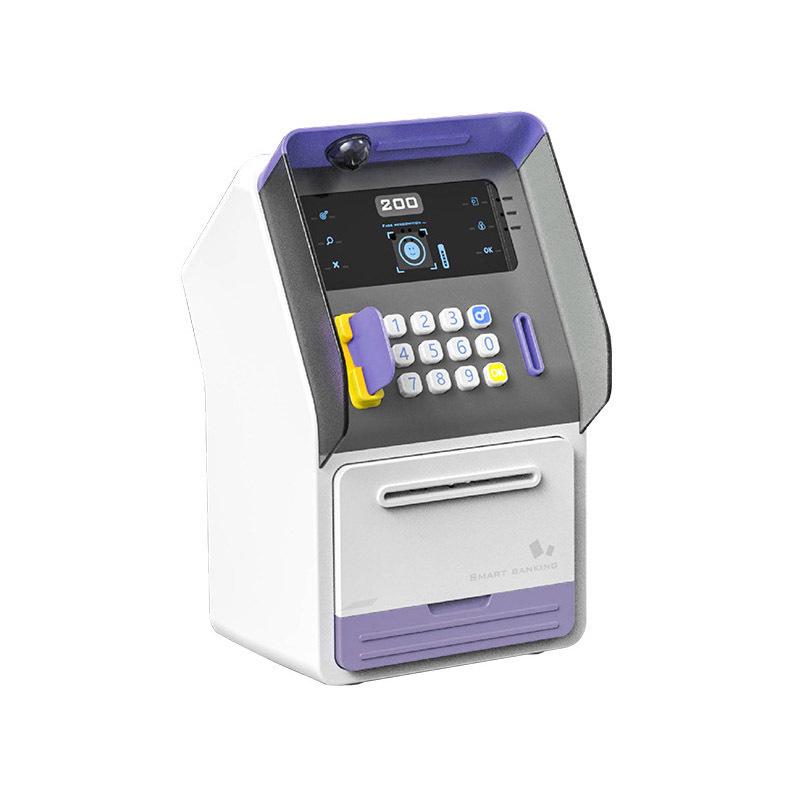 Children s Face Recognition Piggy Bank with Voice-Activated Coin/Bill Storage - Large Capacity ATM Savings Machine 15.5*17.5*27 cm