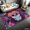 Newest Colorful Floral Sugar Skull Large Area Rug Non Slip Gothic Living Room Floor Carpet