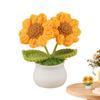 Handgefertigte Gestrickte Sonnenblume Gehäkelte Sonnenblume Kunstblume Schreibtischdeko Topfpflanzen Sonnenblumen Dekoration Tischmittelstücke