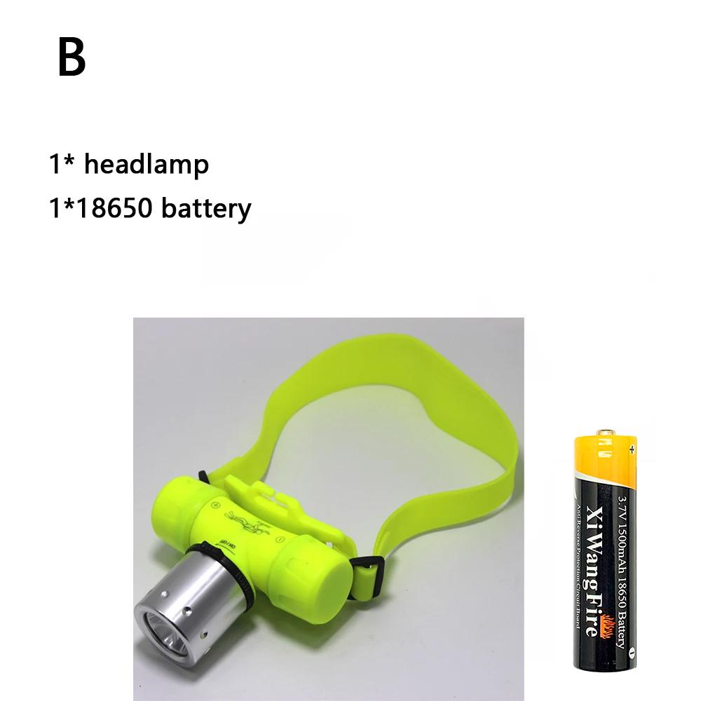 Super Bright Diving Swimming Lamp T6 LED Underwater Waterproof 60m Diving Headlamp Headlight Dive Flashlight Head Light Torch