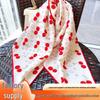 2025 Summer Women's Cherry Mulberry Silk Square Scarf - Elegant Necktie & Neckerchief