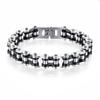 Stainless Steel Chain Bracelet Men Cycling Motorcycle Biker Gear Punk Style Geometric Link Wristband