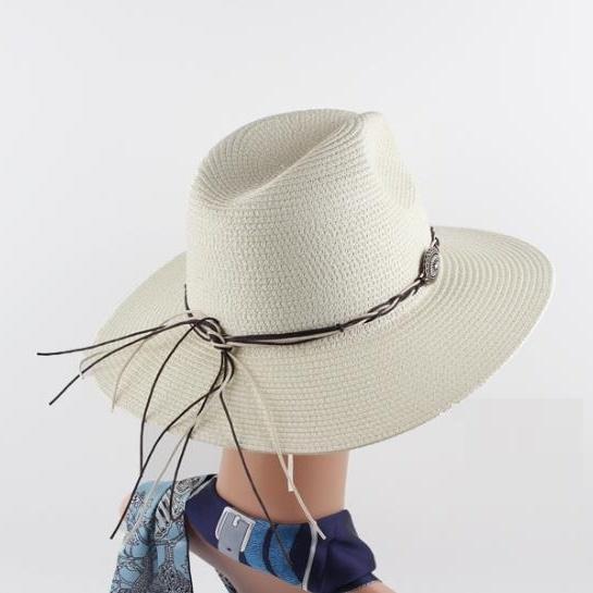 Ethnic Panama Hat Women Men Breathable Wide Brim Straw Sun Protection Beach Caps England Style Church Sombrero Hombre Caps