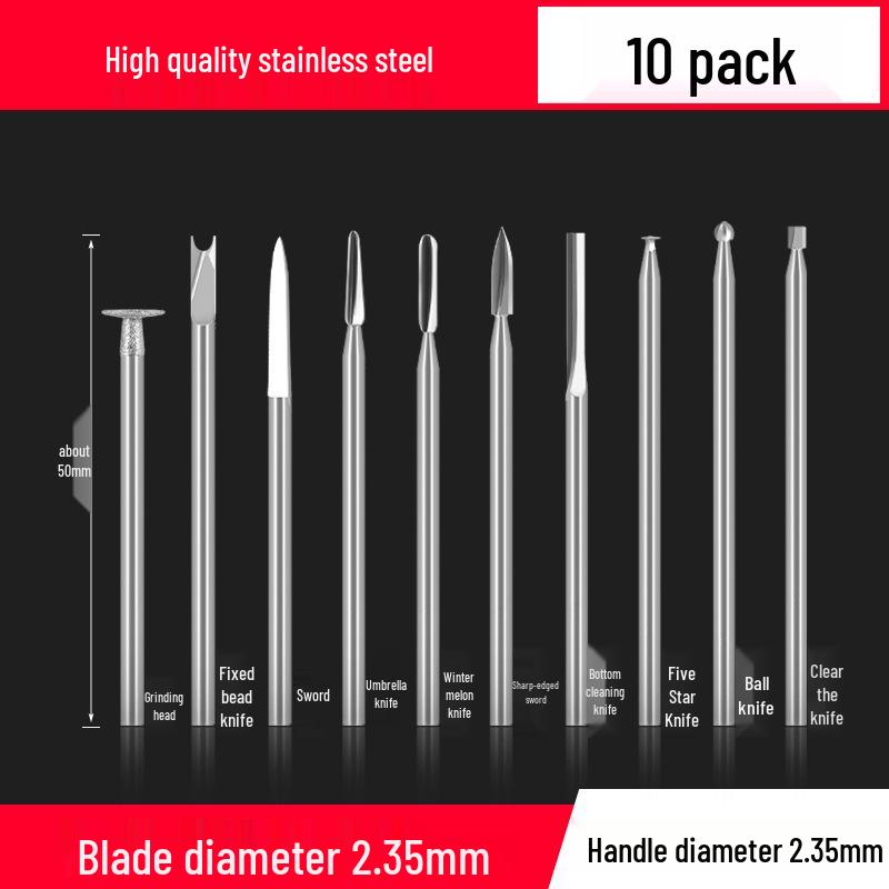 Dental & Wood Carving Tool Set: Power Tool, Engraving Knife, Steel Drill Bit, Grinding & Scribing Heads