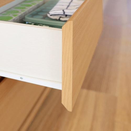 Shirai Sangyo PTS-8545H NA Under-Counter Storage Rack, Drawer Type, 4-Tier, Wooden Unit Storage, Combinable To Fit Kitchen and Dining Spaces, Simple D