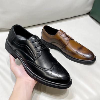 Lederschuhe Herren Frühling Neuer Trend Business Kleid Herrenschuhe Spitz Britisch Lässig Herrenschuhe 25850-T