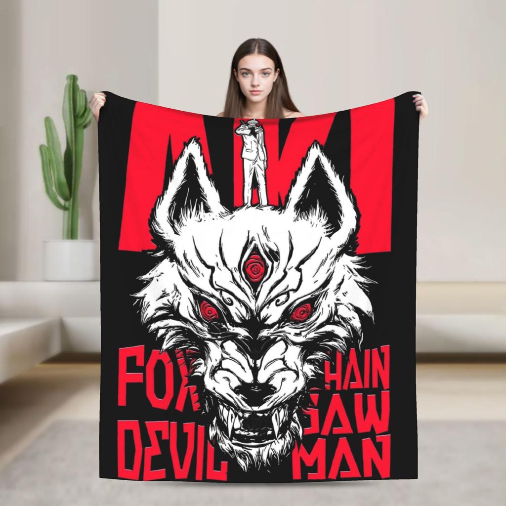 Denji Makima Aki Hayakawa Team Chainsaw Man Warm Blankets Girls Boys Plush Throw Blanket Street Trend Outdoor Flannel Bedsprea