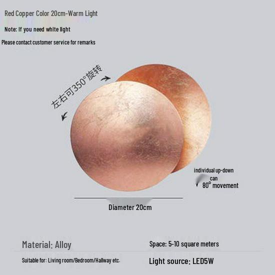 Nordic Luxury Moon Wall Lamp - Italian Designer Eclipse for Bedroom & Staircase