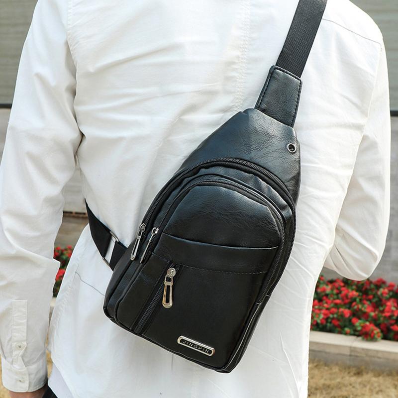 Men'S Crossbody Bags Men'S Chest Bag Designer Messenger Bag Leather Shoulder Bags Diagonal Package Large Capacity Bag For Travel