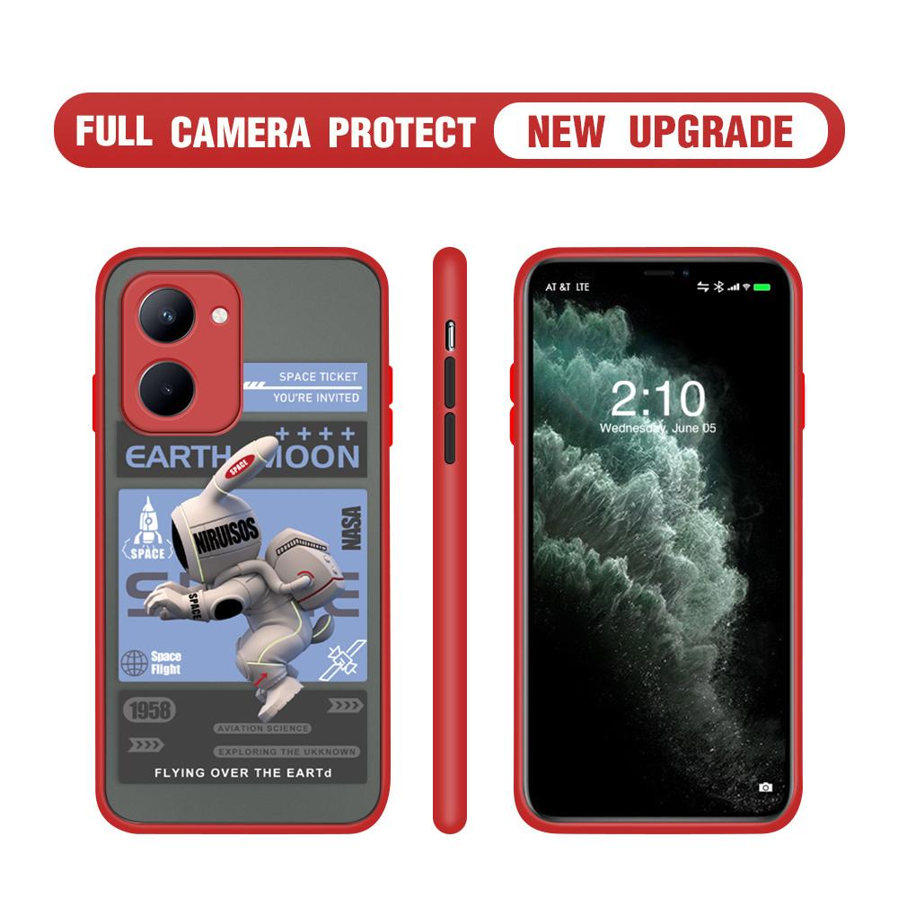 Knapsack Astronaut Phone Case for Infinix iPhone 14 13 12 11 Pro Max Samsung Galaxy S20 FE A52 S23 Slim Matte Back Cover Lens Protection Cases