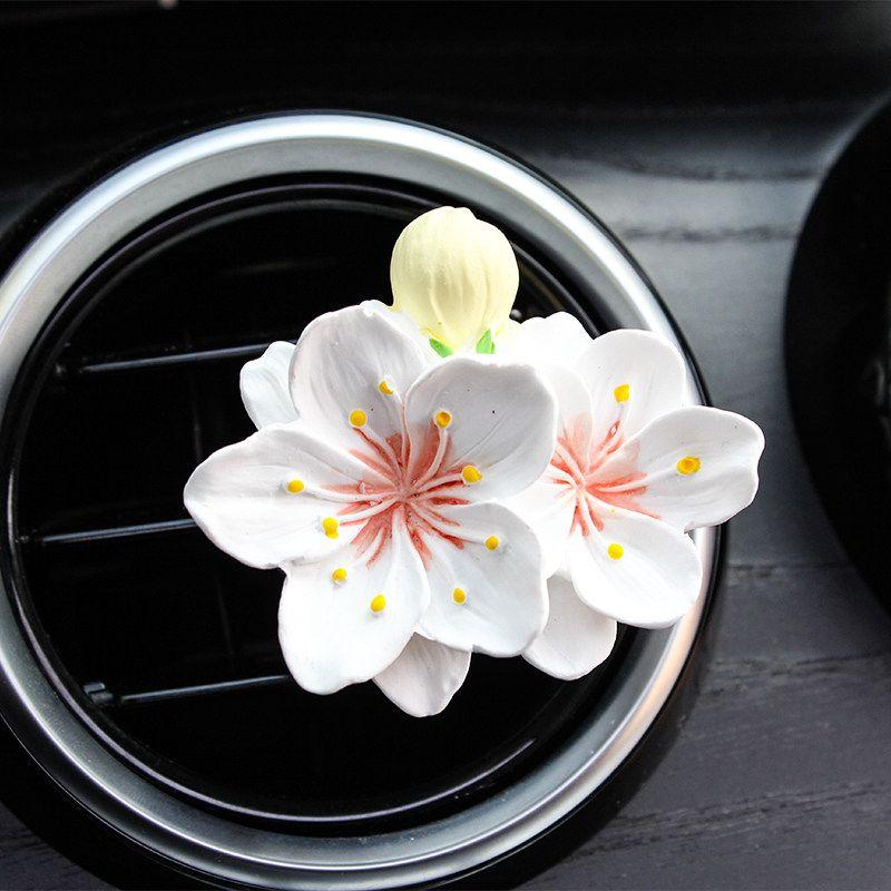 Ins-Style Summer Peach Blossom Cute Pink Air Conditioner Vent Clip Decoration Perfume Aroma Diffuser Stone
