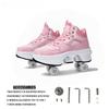 Kids Roller Skate Shoes Parkour Boys Girls 4 Wheels Detachable Casual Running Fashion Deformation Outdoor Skating Shoes