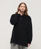 CARGOBROS Full Rubber Oversized Long Sleeve Collared T-Shirt (Black)