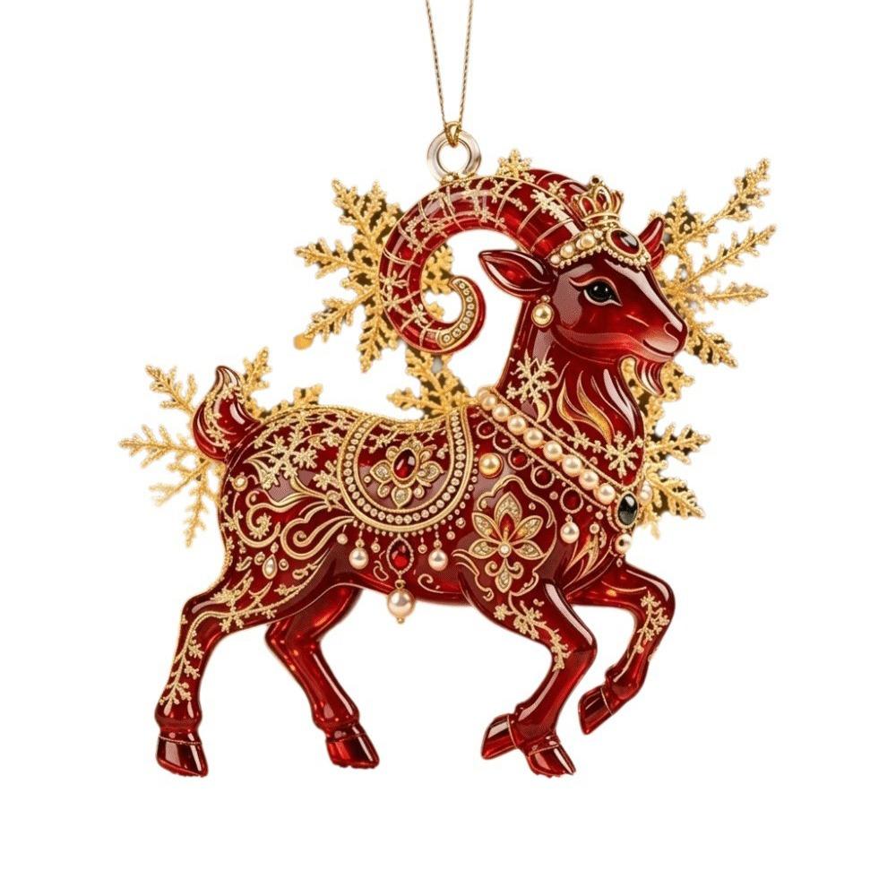 Acrylic Goat Hanging Ornament 2D Flat Christmas Tree Ornament Shop Window Display